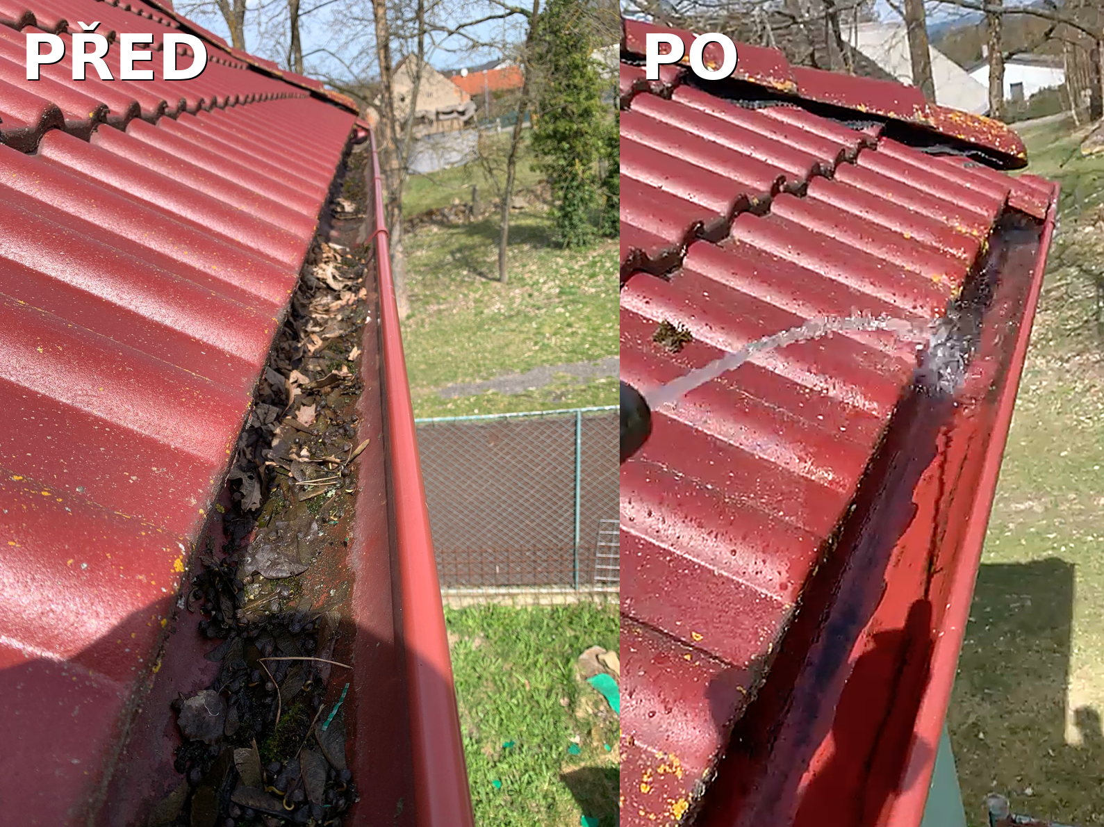 Okap před čištěním a po vyčištění v Plzeňském kraji